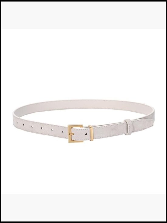 Suede Leather Belt with Gold Square Buckle, Adjustable Waist for Dresses & Jeans main image 4